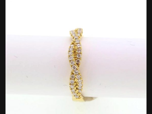 Diamond Twist Ring, 0.38 carats, Yellow Gold