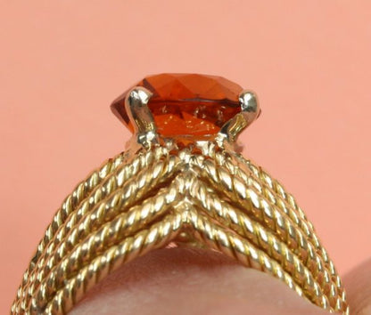 Boucheron Vintage Orange Garnet and 18ct Gold Cocktail Ring