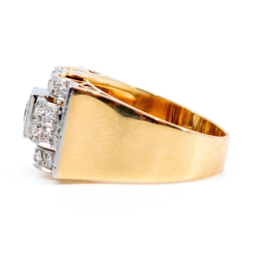 Retro Diamond Set Gold Ring