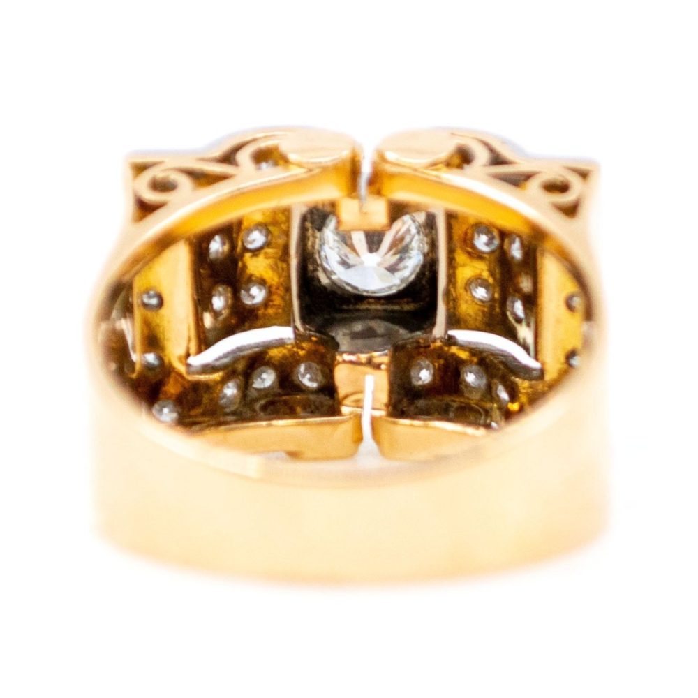 Retro Diamond Set Gold Ring