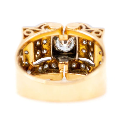 Retro Diamond Set Gold Ring