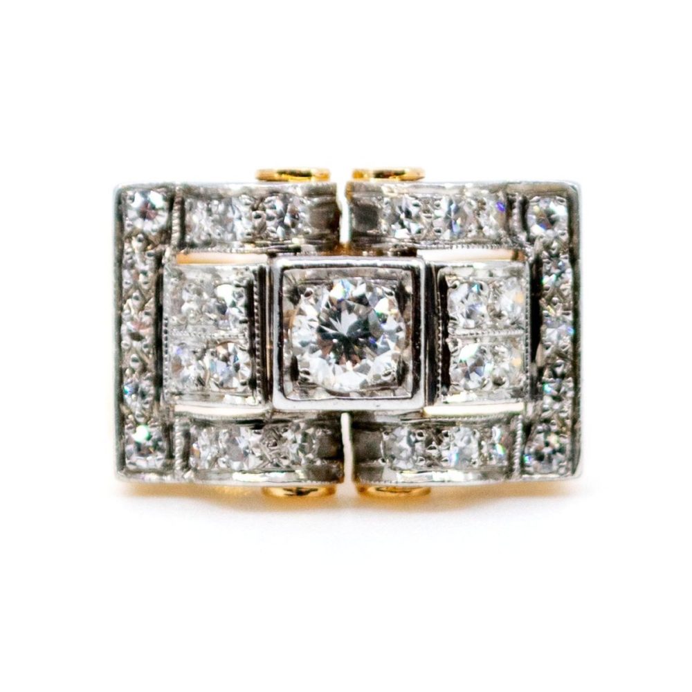 Retro Diamond Set Gold Ring
