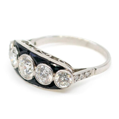 Vintage Onyx and Diamond Ring