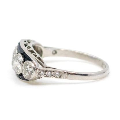 Vintage Onyx and Diamond Ring