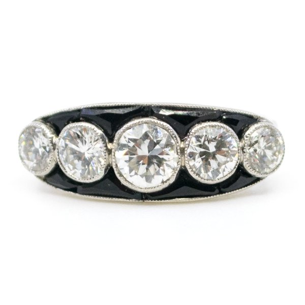 Vintage Onyx and Diamond Ring