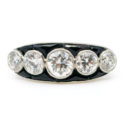 Vintage Onyx and Diamond Ring