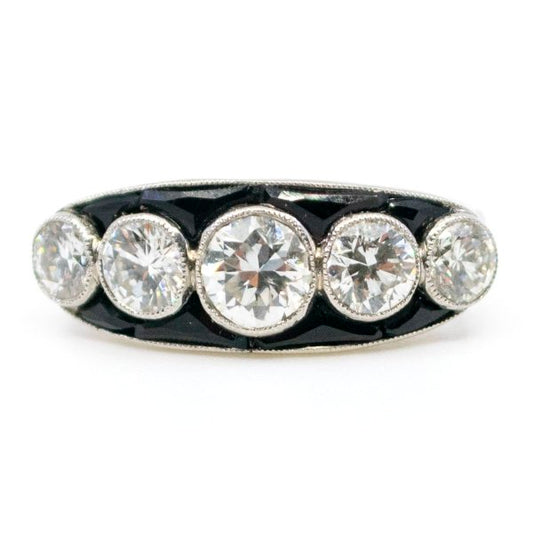 Vintage Onyx and Diamond Ring