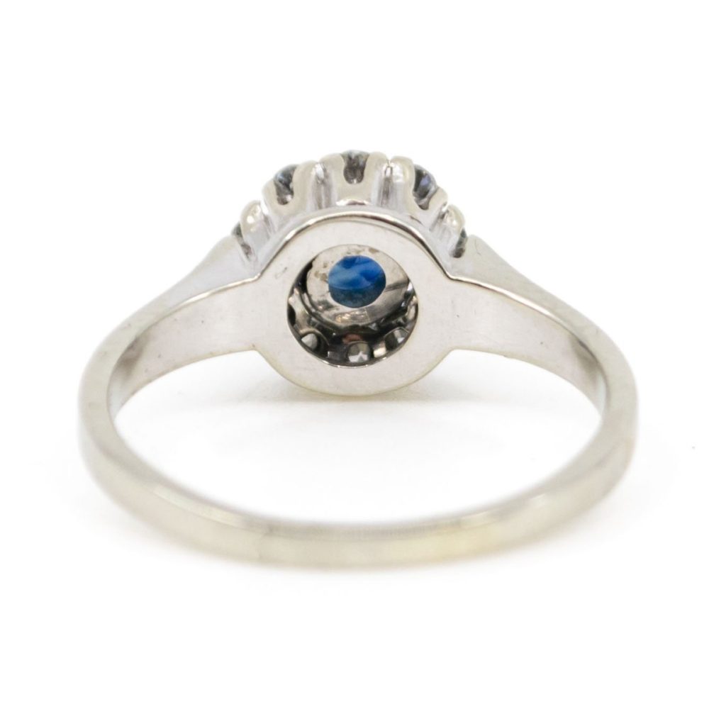 Vintage Sapphire and Diamond Cluster Ring