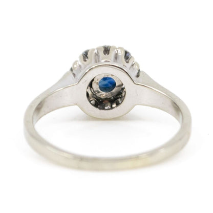 Vintage Sapphire and Diamond Cluster Ring