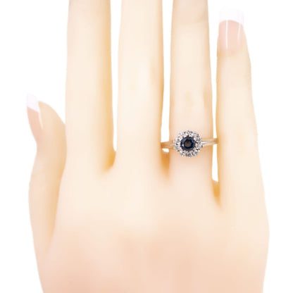 Vintage Sapphire and Diamond Cluster Ring