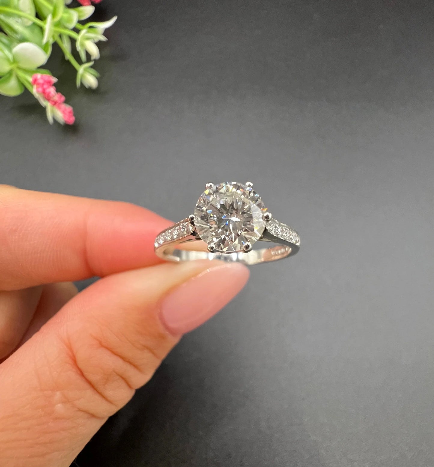 Antique 1.38 Carat Diamond Single Stone Set in New Platinum Mount