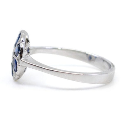 Art Deco Style 0.40ct Sapphire and Brilliant Cut Diamond Ring