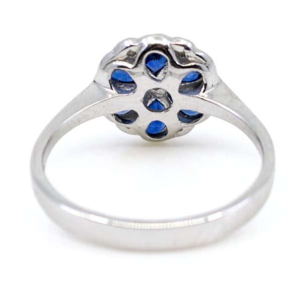 Art Deco Style 0.40ct Sapphire and Brilliant Cut Diamond Ring