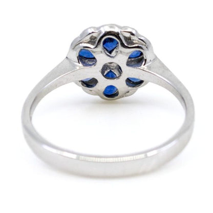Art Deco Style 0.40ct Sapphire and Brilliant Cut Diamond Ring