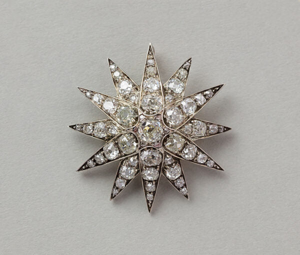 Antique 4.5ct Old Cut Diamond Star Brooch Come Pendant