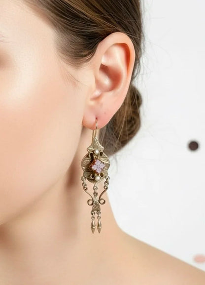 Antique 14ct Gold Edwardian Carved Sardonyx Cameo Earrings