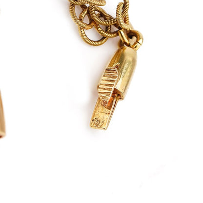 Vintage 18ct Yellow Gold Fancy Coiled Link Long Chain Necklace