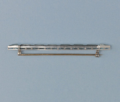 Art Deco Aquamarine and Platinum Arrow Bar Brooch