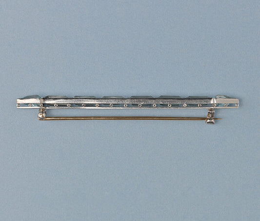 Art Deco Aquamarine and Platinum Arrow Bar Brooch