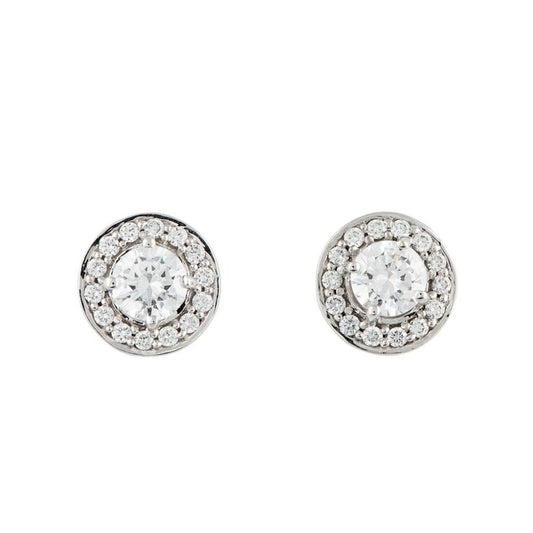 18ct White Gold Diamond Cluster Earrings