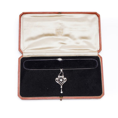 Cartier Edwardian 2.4ct Diamond Pendant Brooch
