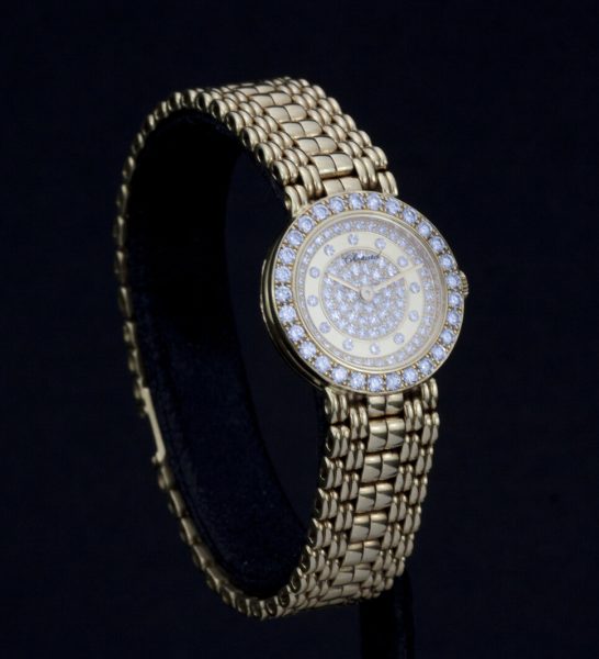 Chopard Ladies 18ct Yellow Gold Diamond Set Watch, Signed Original Box