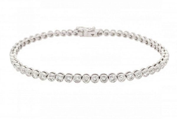 Collet set Diamond Line Bracelet, 2.88 carat total, 18ct White Gold