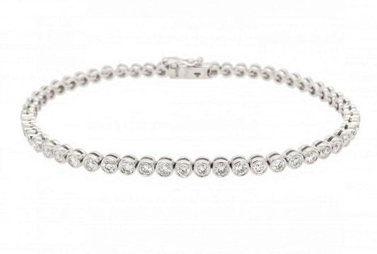 Collet set Diamond Line Bracelet, 2.88 carat total, 18ct White Gold