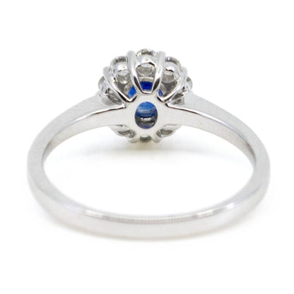 Edwardian Style Sapphire and Diamond Cluster Ring