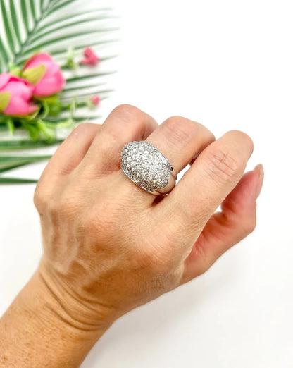Vintage 6.5ct Diamond Dome Bombe Cocktail Ring