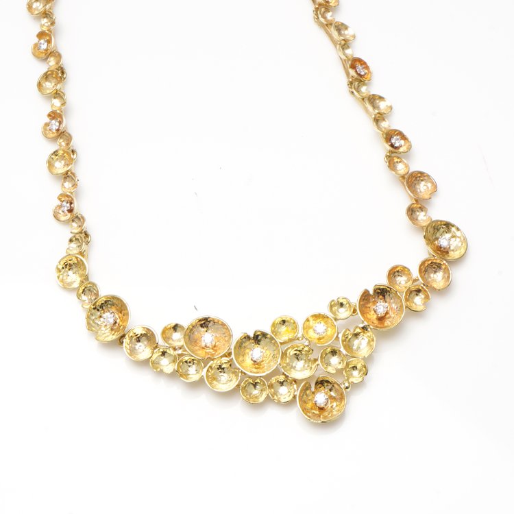 Vintage 18ct Yellow Gold Necklace with Diamonds