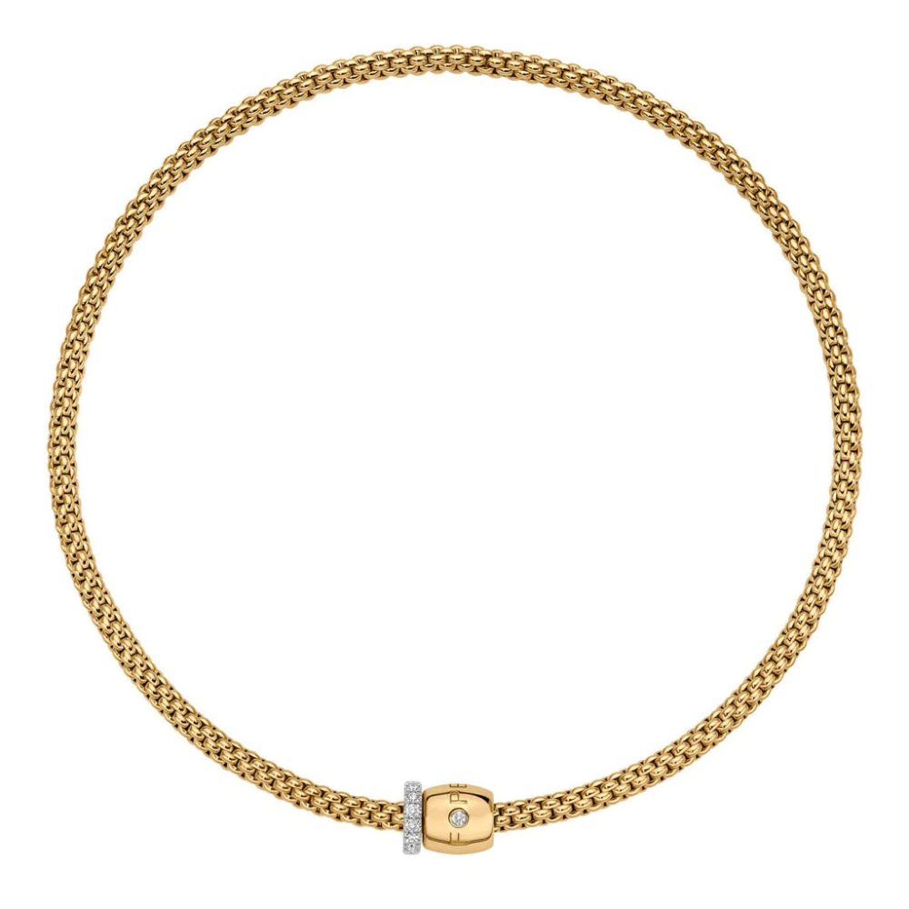 FOPE gold necklace with diamonds.