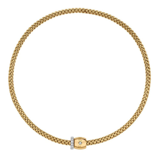 FOPE gold necklace with diamonds.