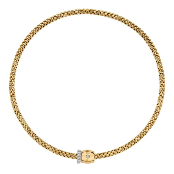 FOPE gold necklace with diamonds.