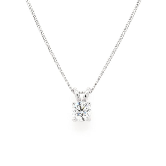 1.0 Carat Diamond Pendant In 18 Carat White Gold