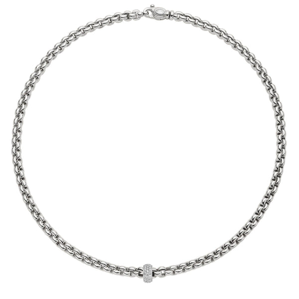 White gold necklace with diamond rondel by FOPE.