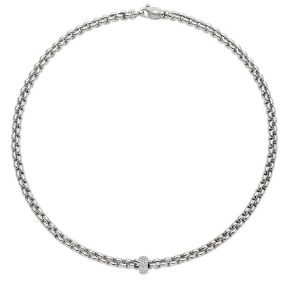 FOPE EKA 18 Carat White Gold Necklace With Diamond-Set Rondel