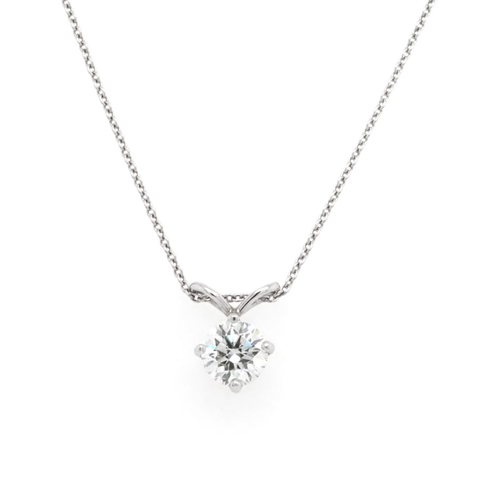 Diamond Pendant And Chain In 18 Carat White Gold