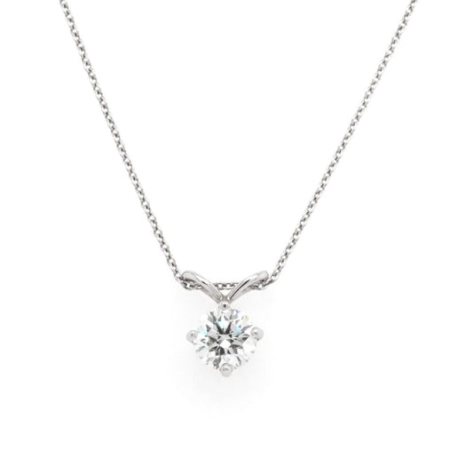 Diamond Pendant And Chain In 18 Carat White Gold