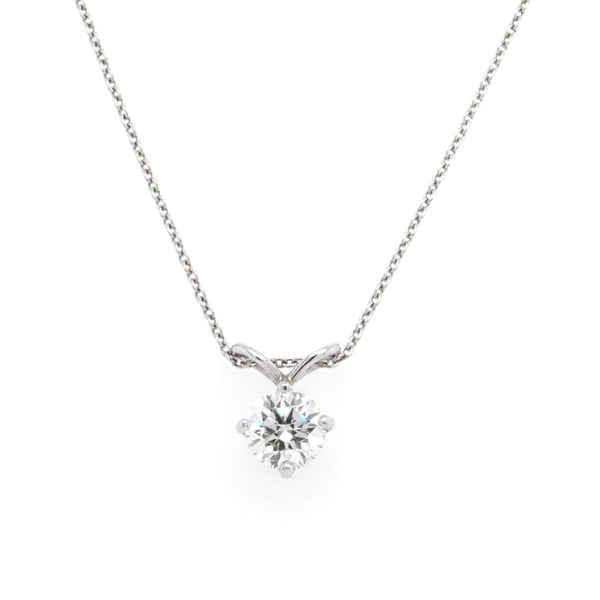 Diamond Pendant And Chain In 18 Carat White Gold