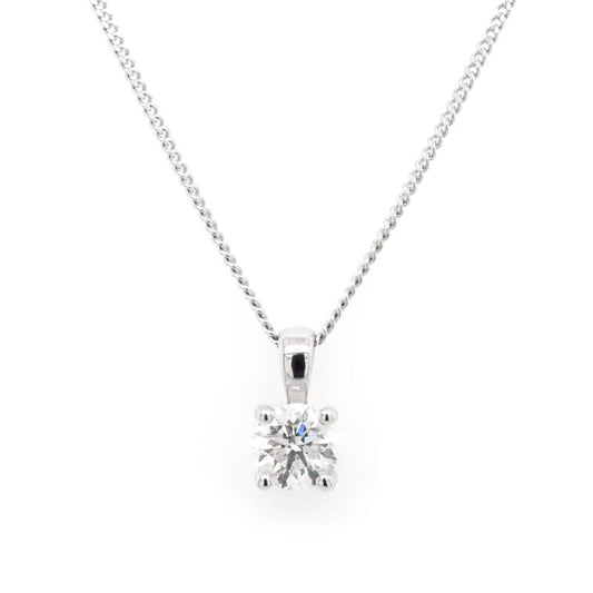 1.0 Carat Diamond Pendant And 18 Carat White Gold Chain