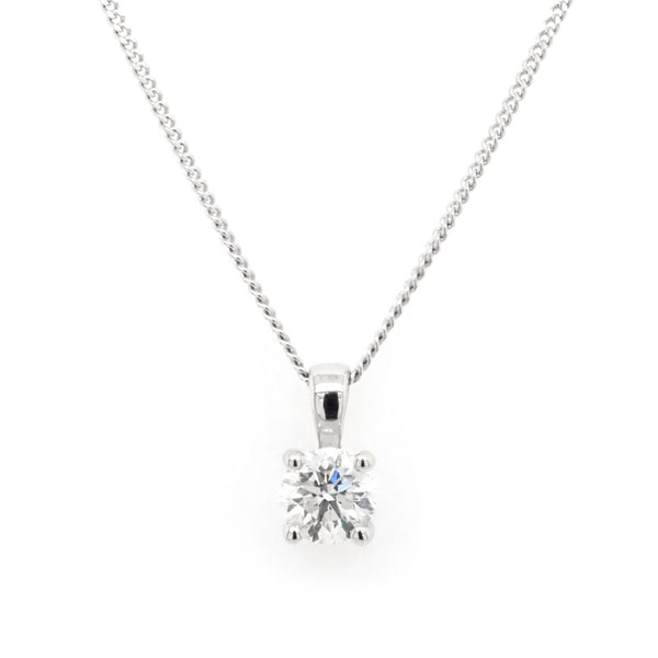 1.0 Carat Diamond Pendant And 18 Carat White Gold Chain