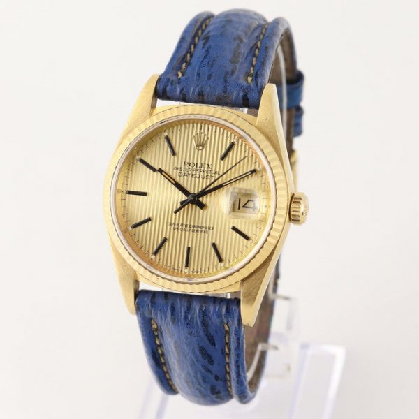 Rolex Datejust 16018 18ct Yellow Gold Watch with Tapestry Dial, c.1987