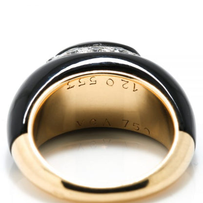 Van Cleef and Arpels Fidji Onyx and Diamond Ring, Boxed 1990s