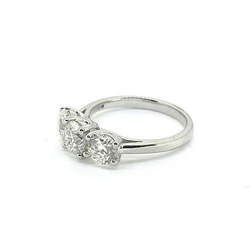 GIA Certified 2ct Diamond Three Stone Ring in Platinum