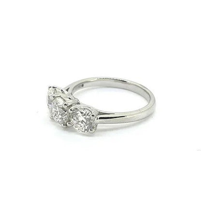 GIA Certified 2ct Diamond Three Stone Ring in Platinum