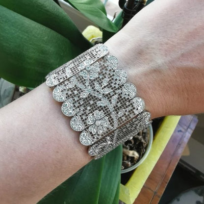 Diamond Tapestry Bracelet in Platinum, 14.62 carats