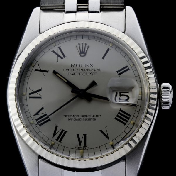 Vintage 1970s Rolex Datejust 16014 Automatic Watch with Buckley Dial