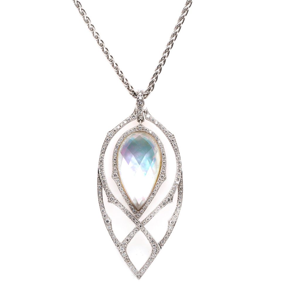 Stephen Webster white gold pendant with quartz and diamonds.