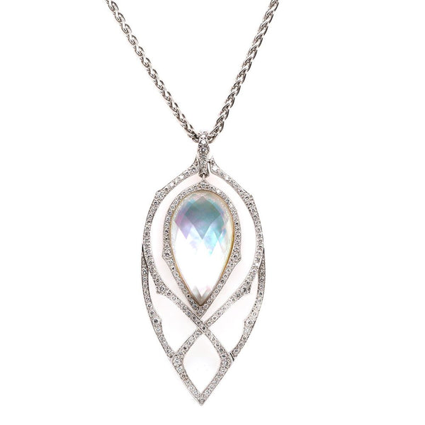 Stephen Webster white gold pendant with quartz and diamonds.
